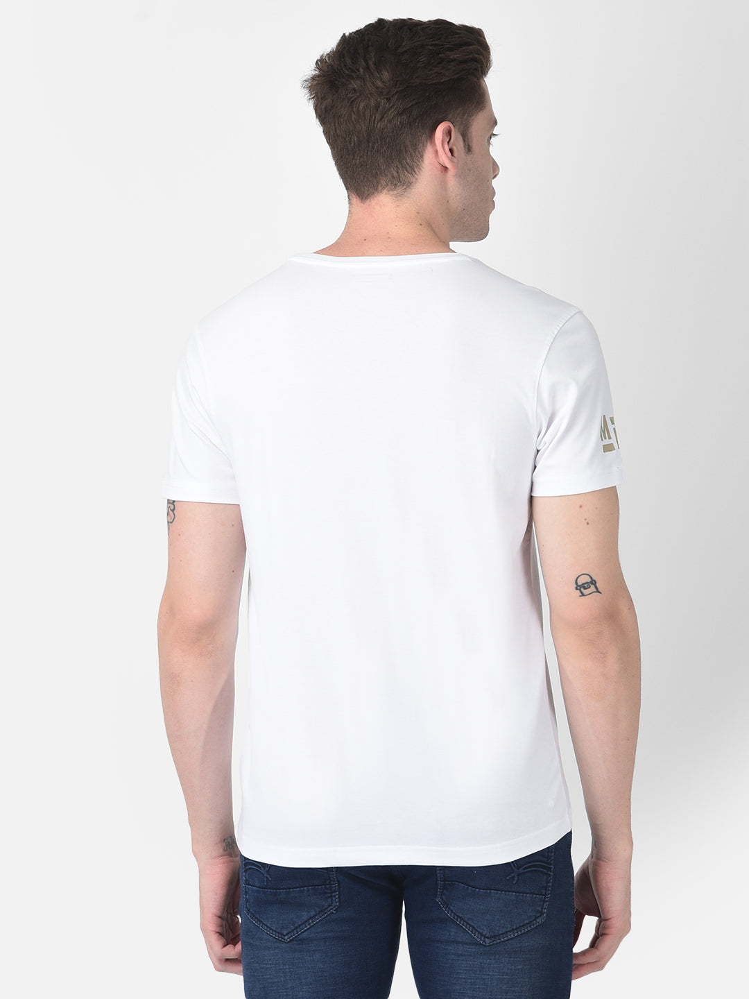 White Typographic Shirt-Men T-Shirts-Crimsoune Club