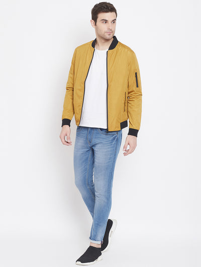 yellow Mock Neck Jacket - Men Jacket