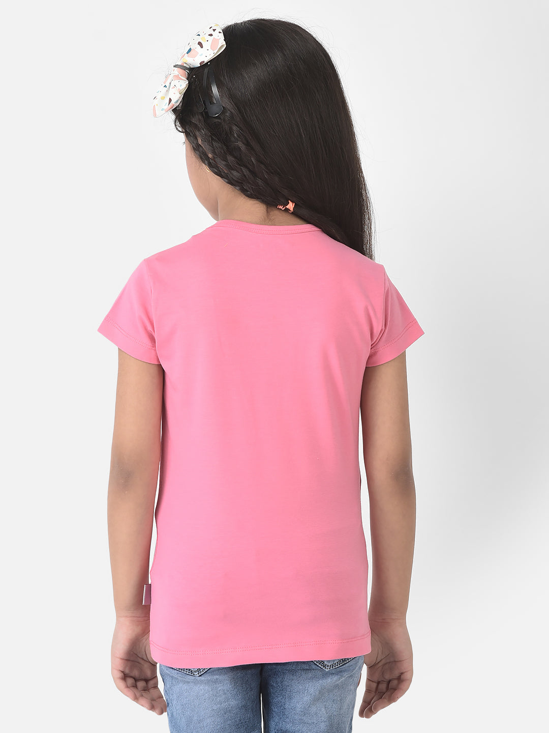  Pink T-Shirt with Typographic Detail