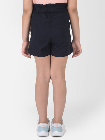 Navy Blue Bow-Tie Shorts - Girls Shorts