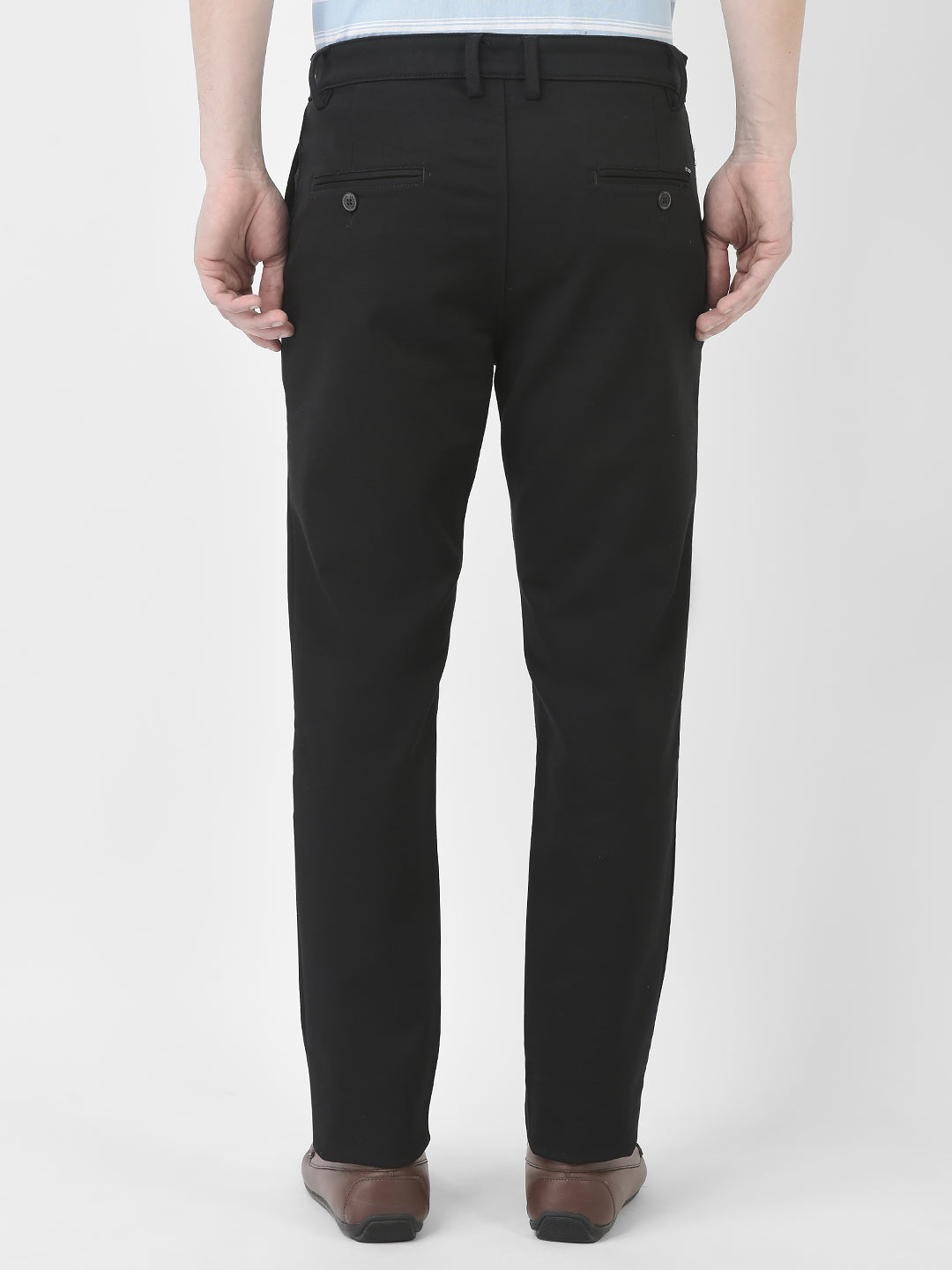  Navy Blue Regular-Rise Trousers