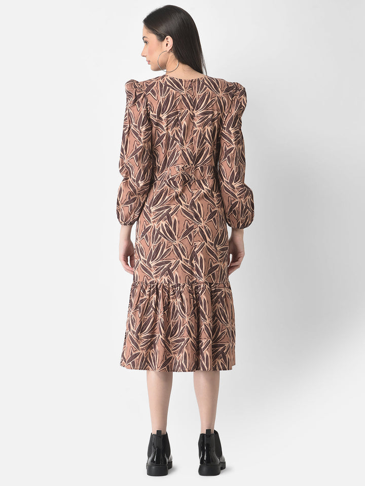  Brown Floral Dress