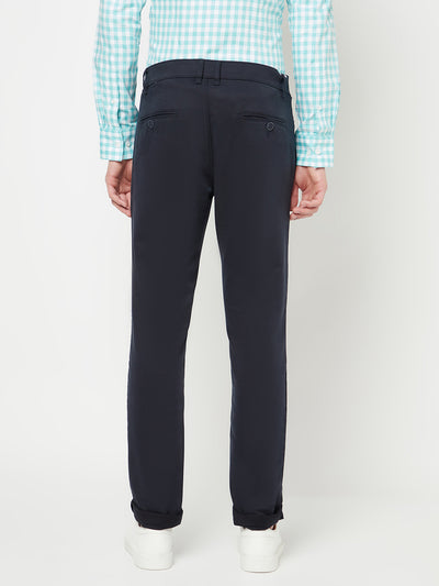 Navy Blue Casual Trousers - Men Trousers