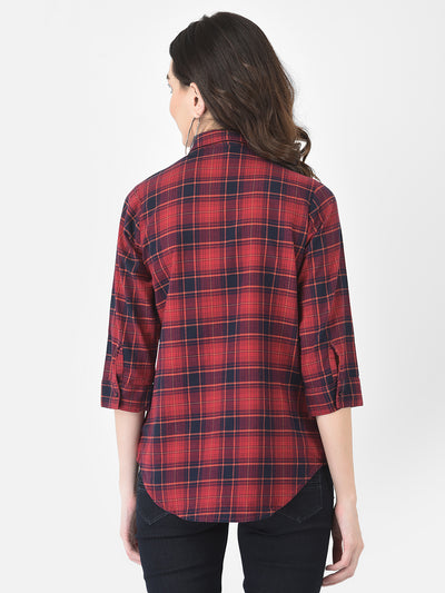 Red Checked Shirt - Women Shirts