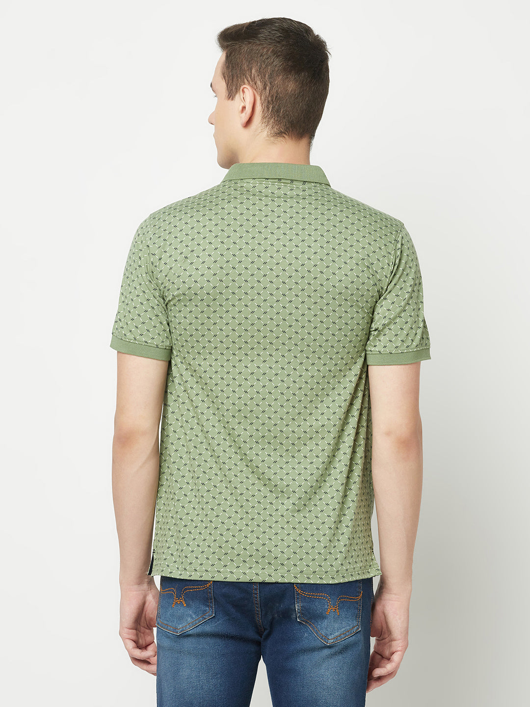  Fern Green Geometric Polo T-Shirt
