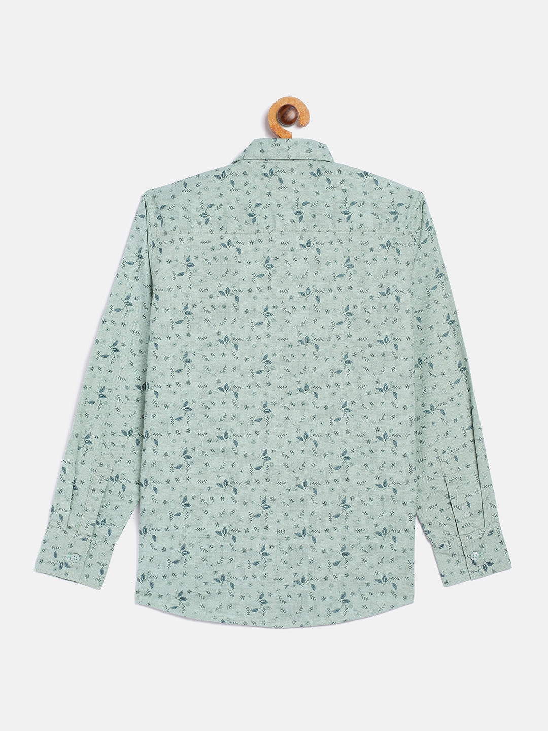 Mint Green Floral Causal Shirt - Boys Shirts