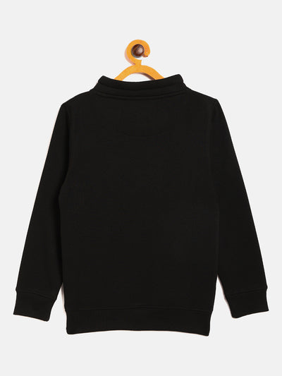 Black Printed High Neck Sweatshirt - Boys Sweatshirts