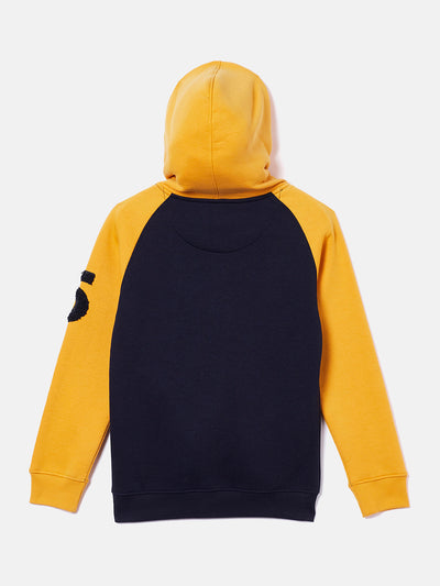 Navy Blue Colorblocked Hooded Sweatshirt - Boys Sweatshirts