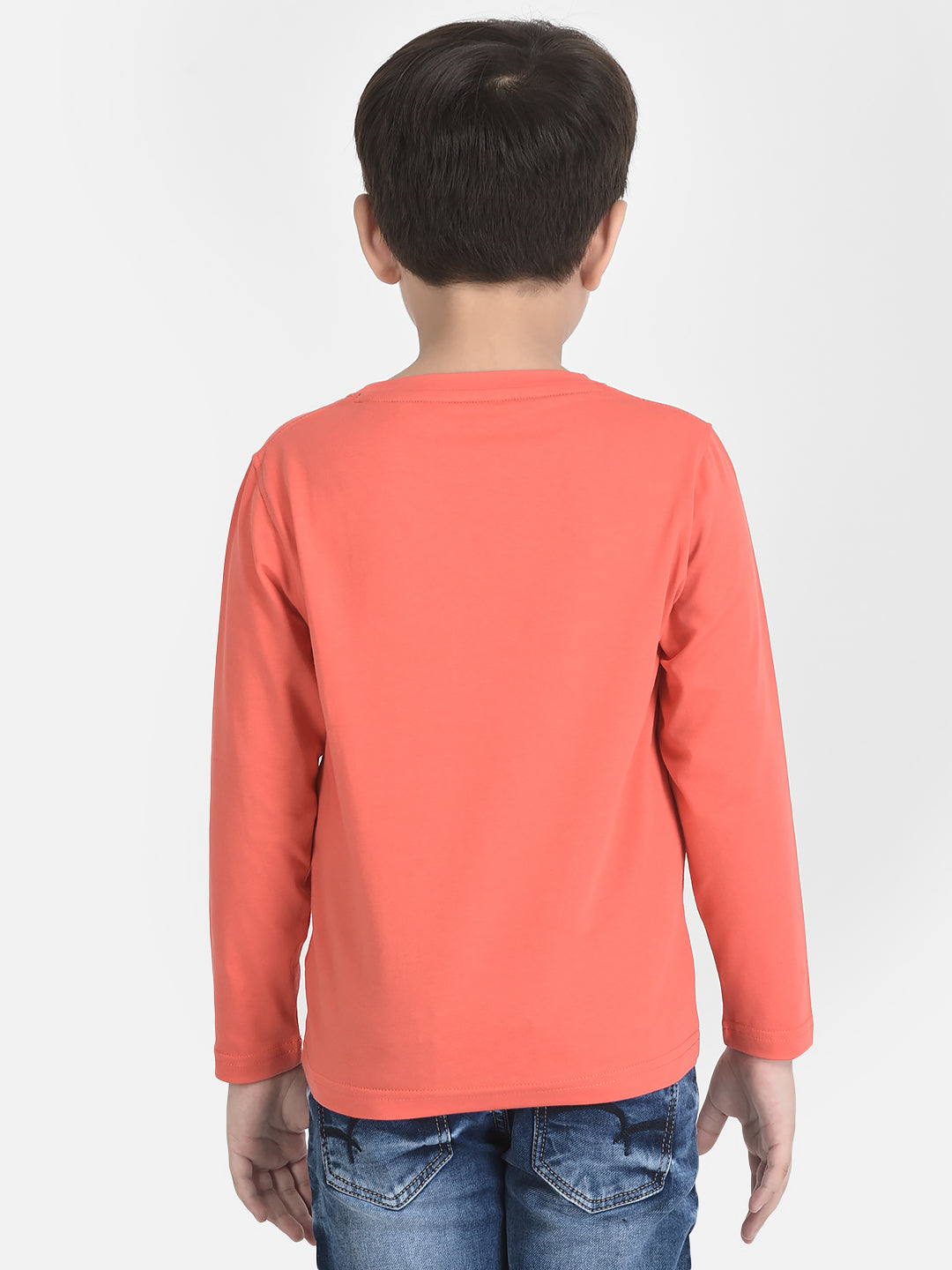 Coral Pink Typographic T-Shirt-Boys T-Shirts-Crimsoune Club