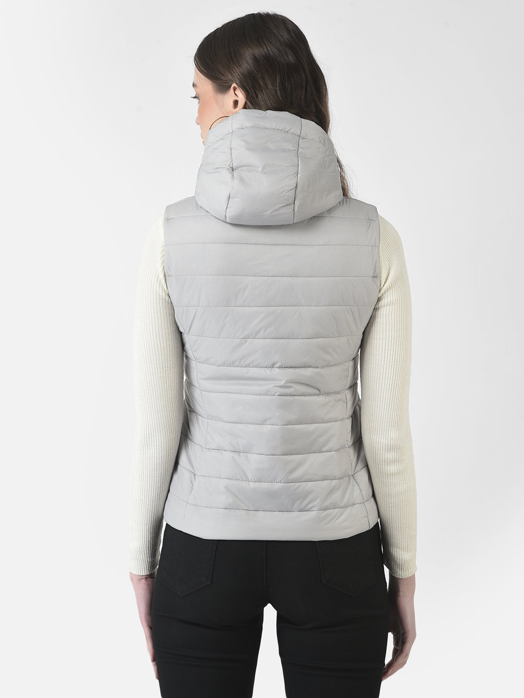  Polished Grey Hooded Gilet