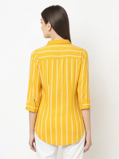 Striped Yellow Shirt in Cotton