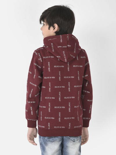  Maroon Bold Logo-Work Hoodie