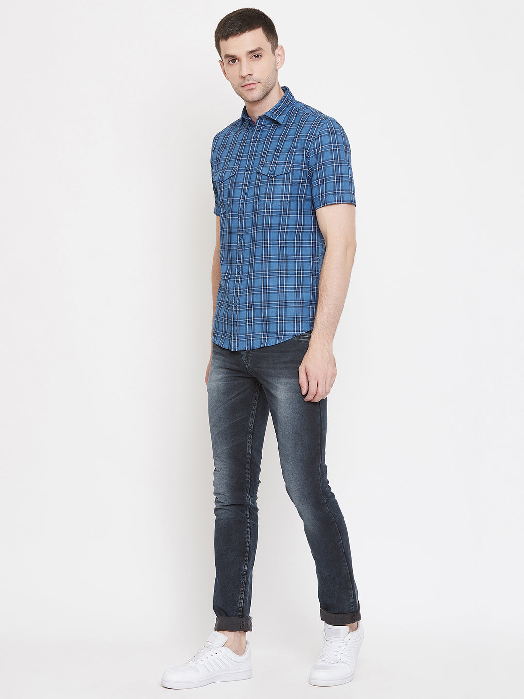 Blue Checked shirt - Men Shirts