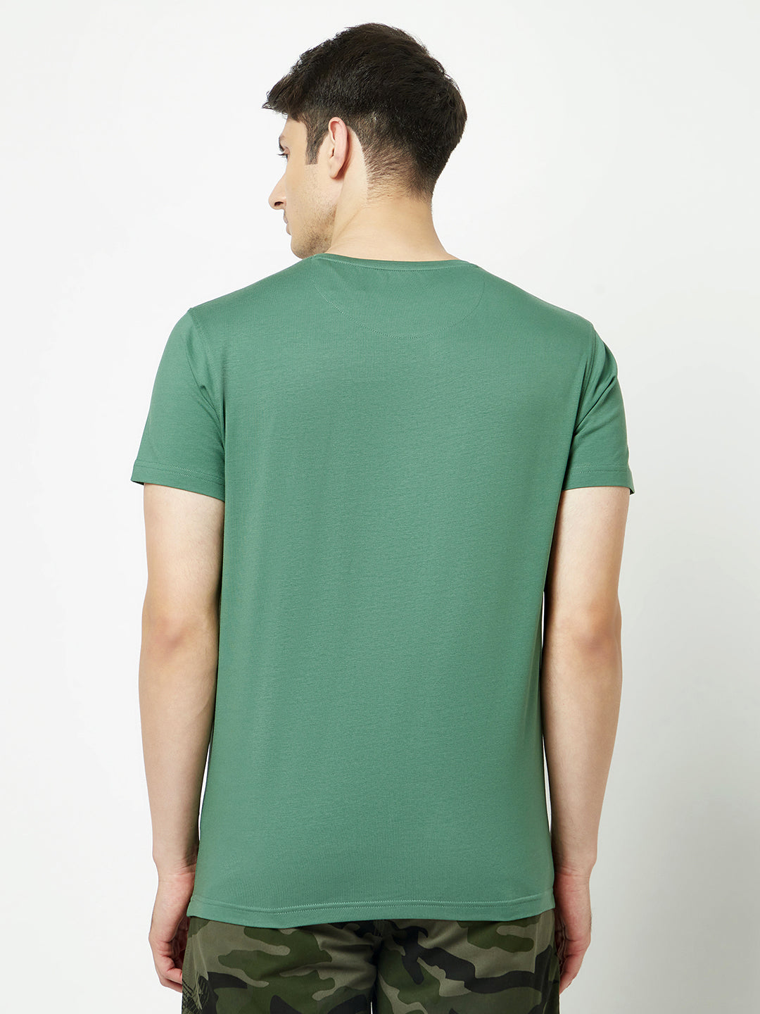  Bottle Green Brand-Logo T-Shirt