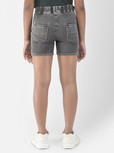   Charcoal Grey Denim Shorts