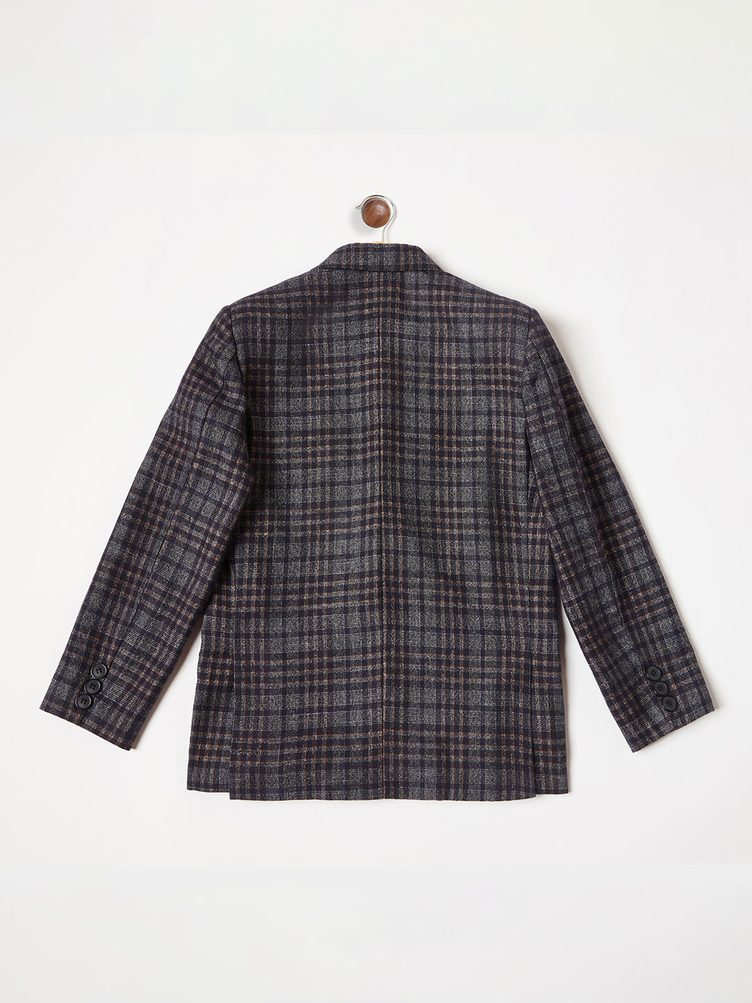 Blue Checked Single Breasted Blazer - Boys Blazer