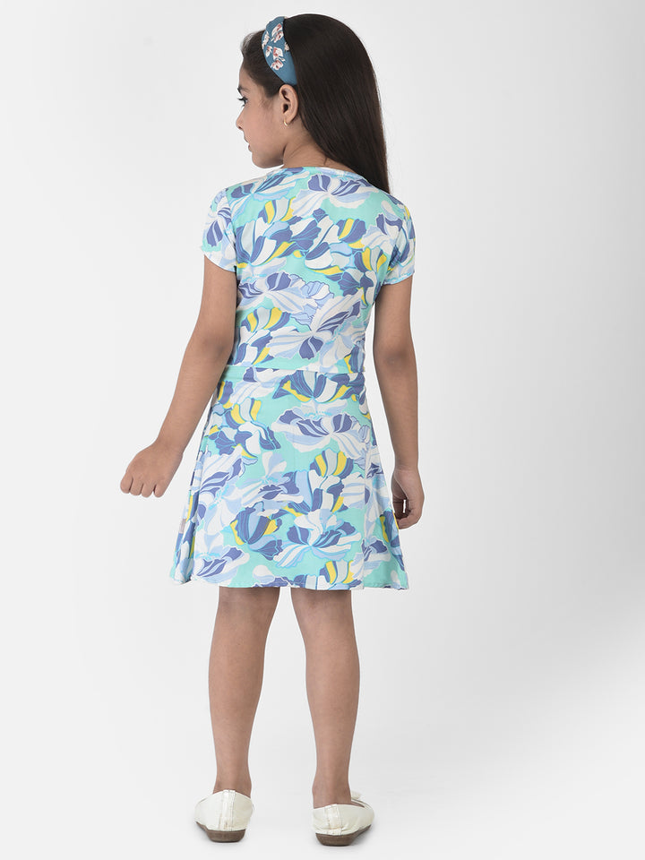 Blue Sweetheart Neck Dress - Girls Dress