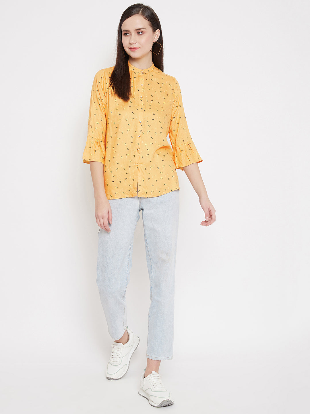 Bell Sleeves Printed Shirt - Women Shirts