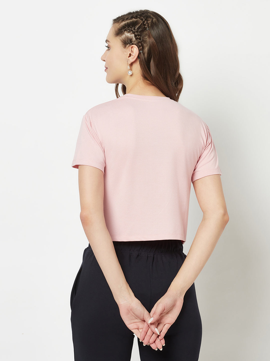  Pink Graphic Cropped T-Shirt