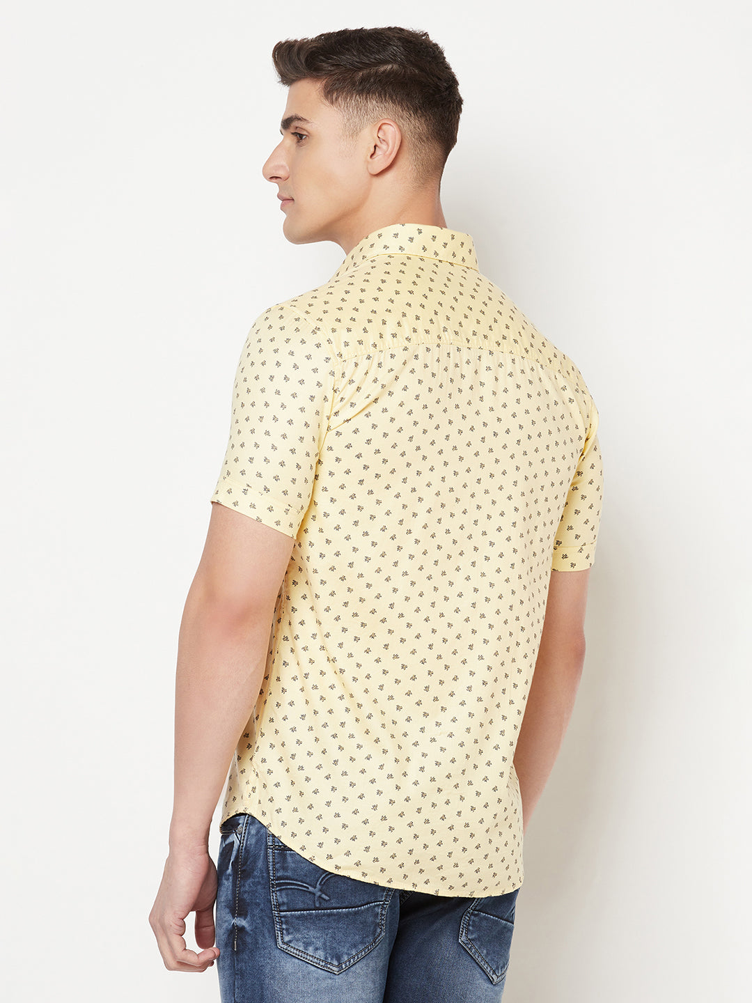 Yellow Floral Shirt - Men Shirts