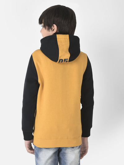  Mustard Zipper Colour-Block Sweatshirt