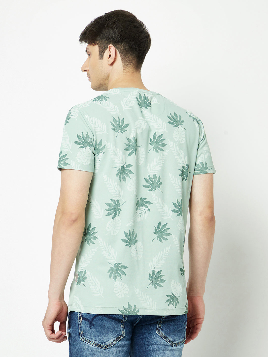  Green Floral Hawaiian T-Shirt