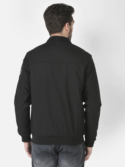  Black Casual Bomber Jacket