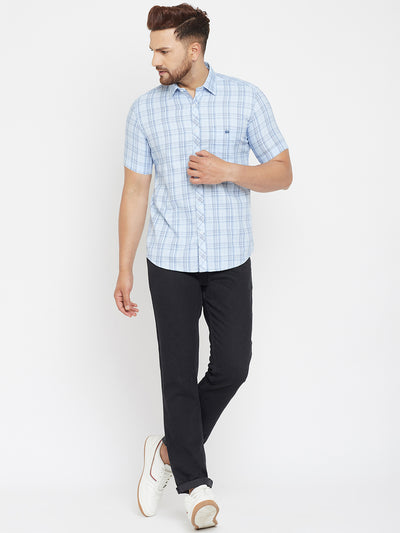 Blue Checked Shirt - Men Shirts