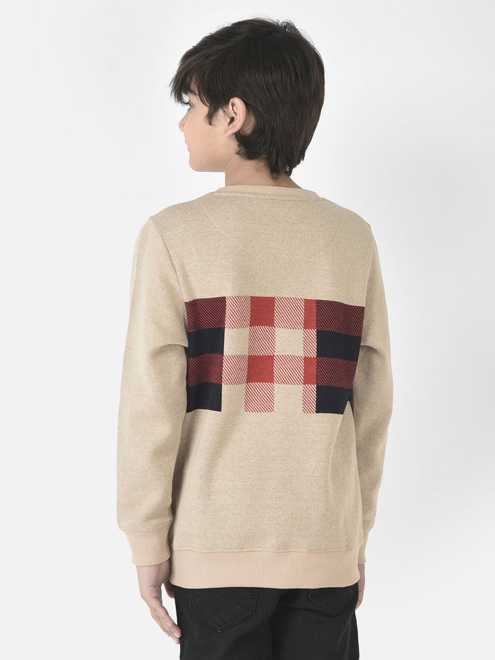  Beige Checked Sweatshirt