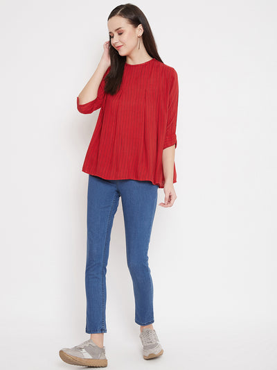 Red Striped Top - Women Tops