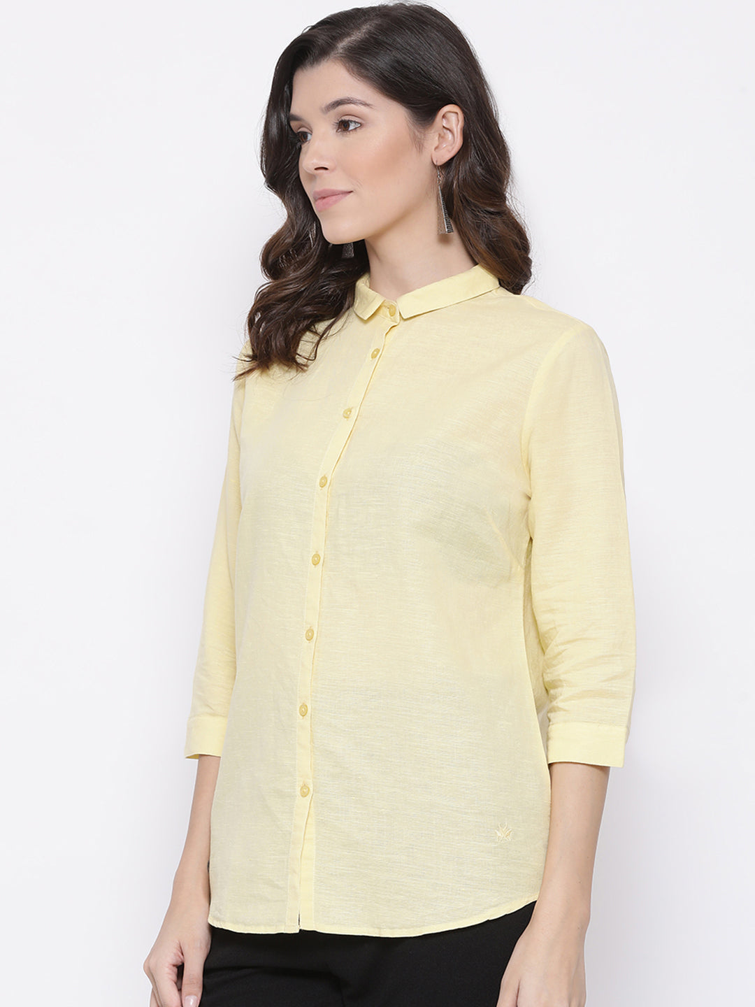 Yellow Slim Fit shirt - Women Shirts