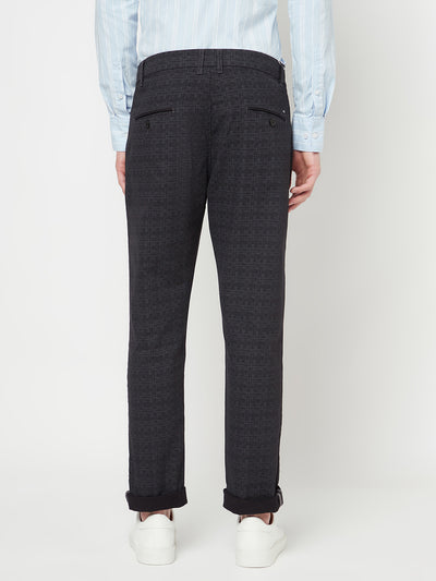 Black Checked Trousers - Men Trousers