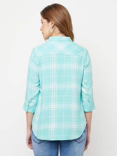 Green Checked Casual Shirt - Women Shirts