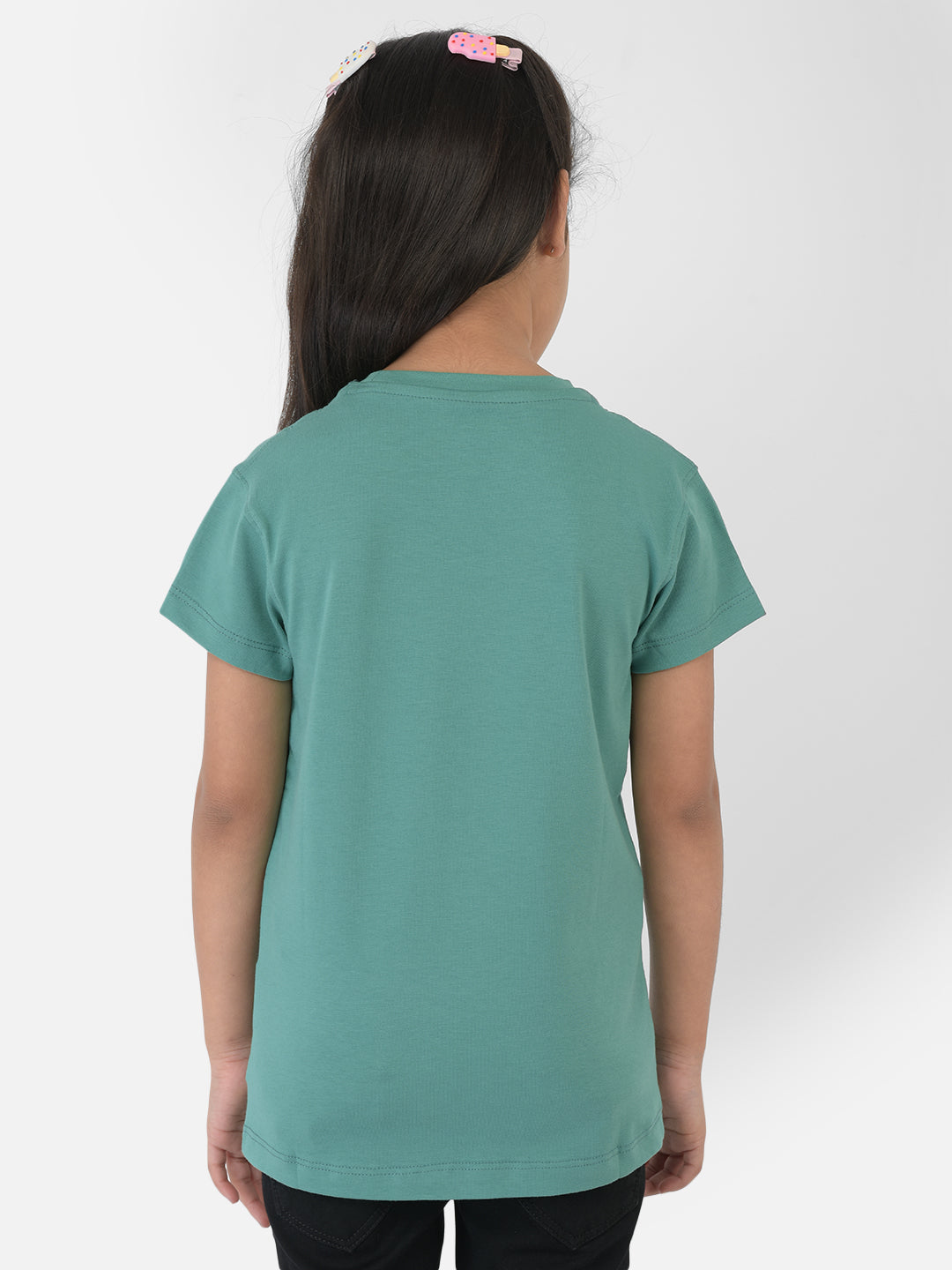 Green Round Neck T-Shirt - Girls T-Shirts