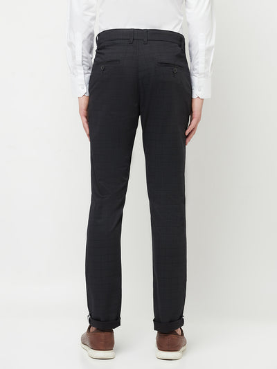 Black Checked Trousers - Men Trousers