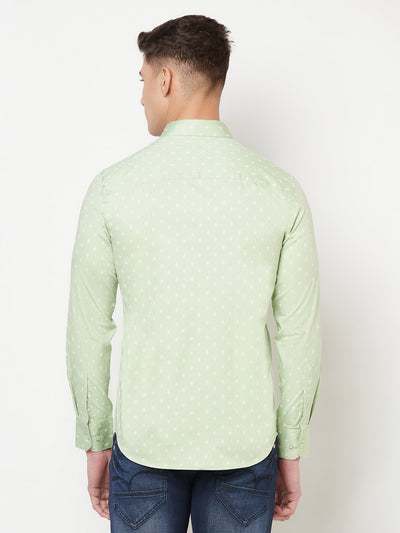 Green Printed Shirt - Men Shirts