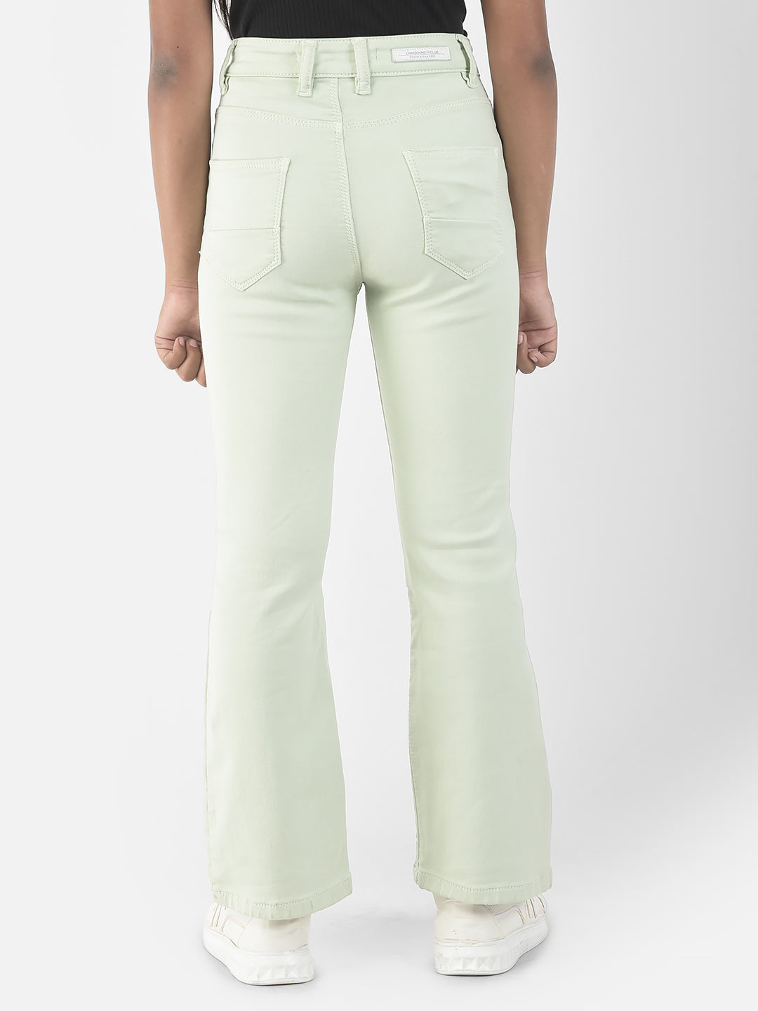  Light Green Boot-Cut Jeans