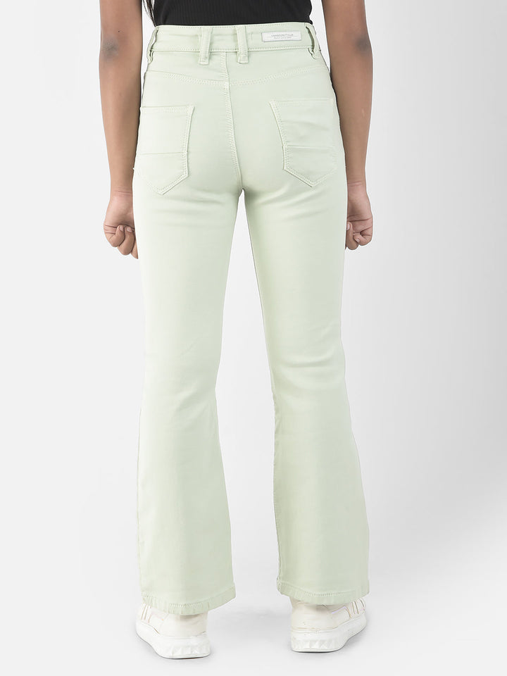  Light Green Boot-Cut Jeans