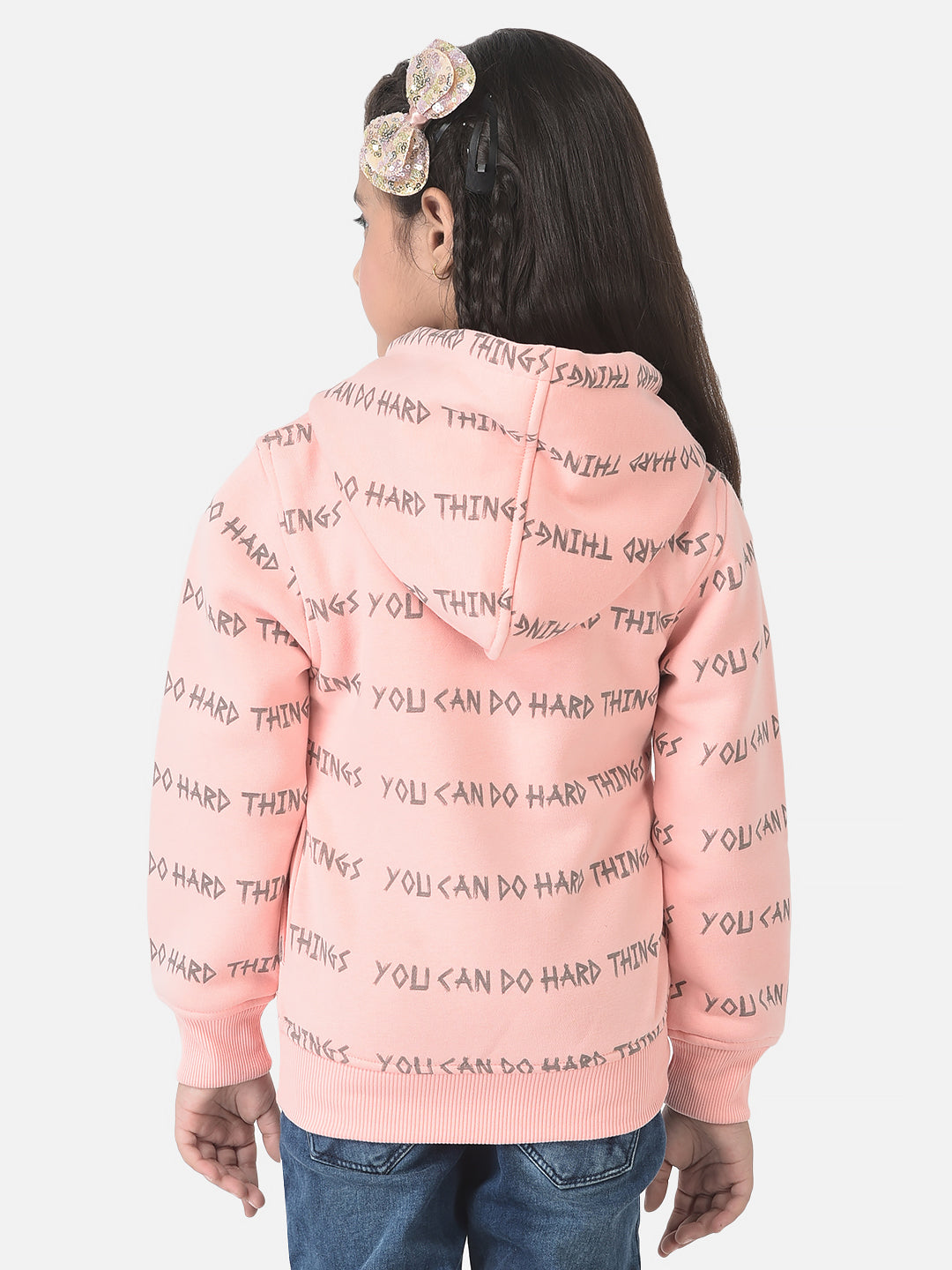  Pink Sweatshirt with Graphic Detailing 