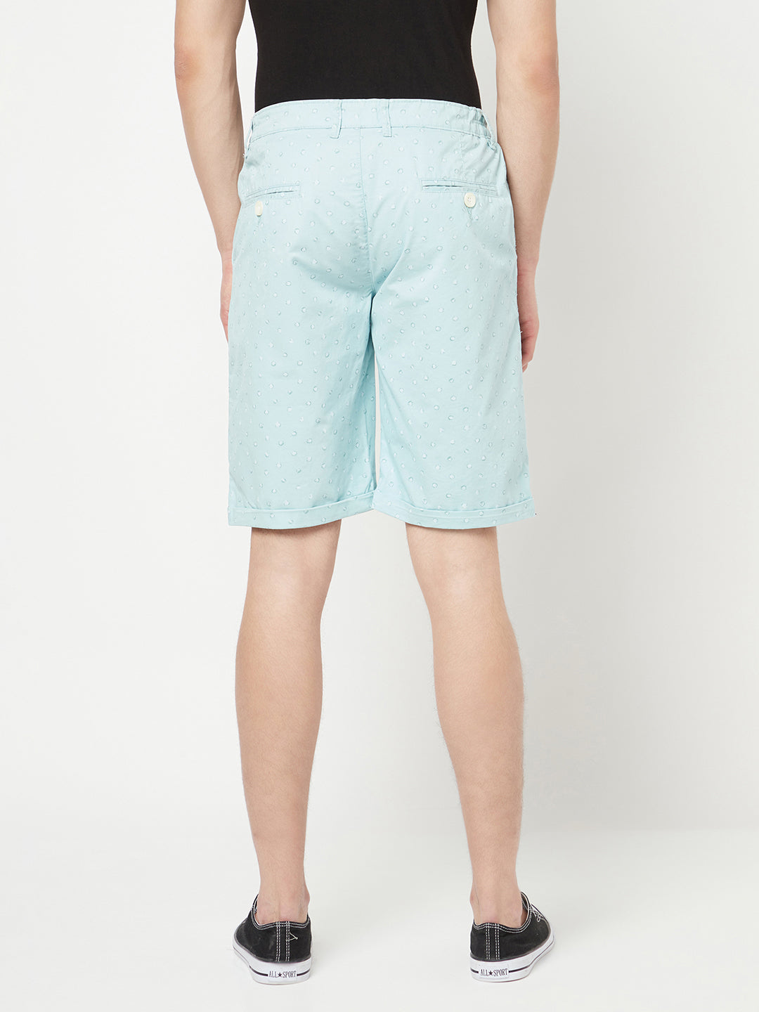 Mint Green Printed Shorts - Men Shorts