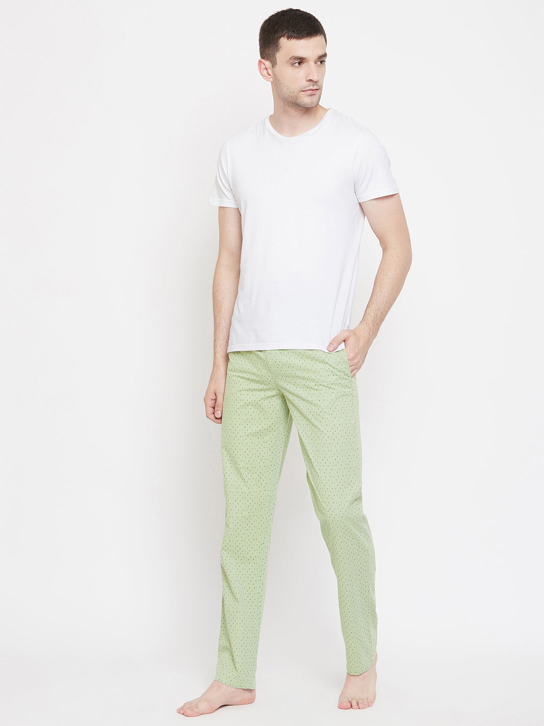 Green Printed Lounge Pants - Men Lounge Pants