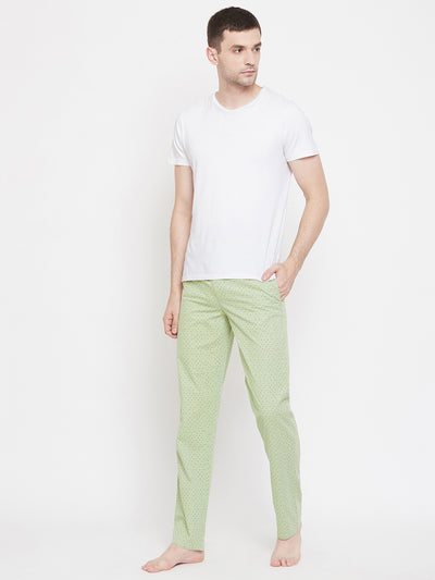 Green Printed Lounge Pants - Men Lounge Pants