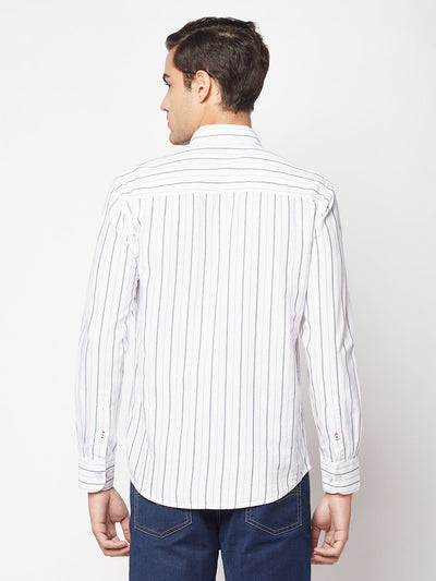  Striped White Cotton Shirt