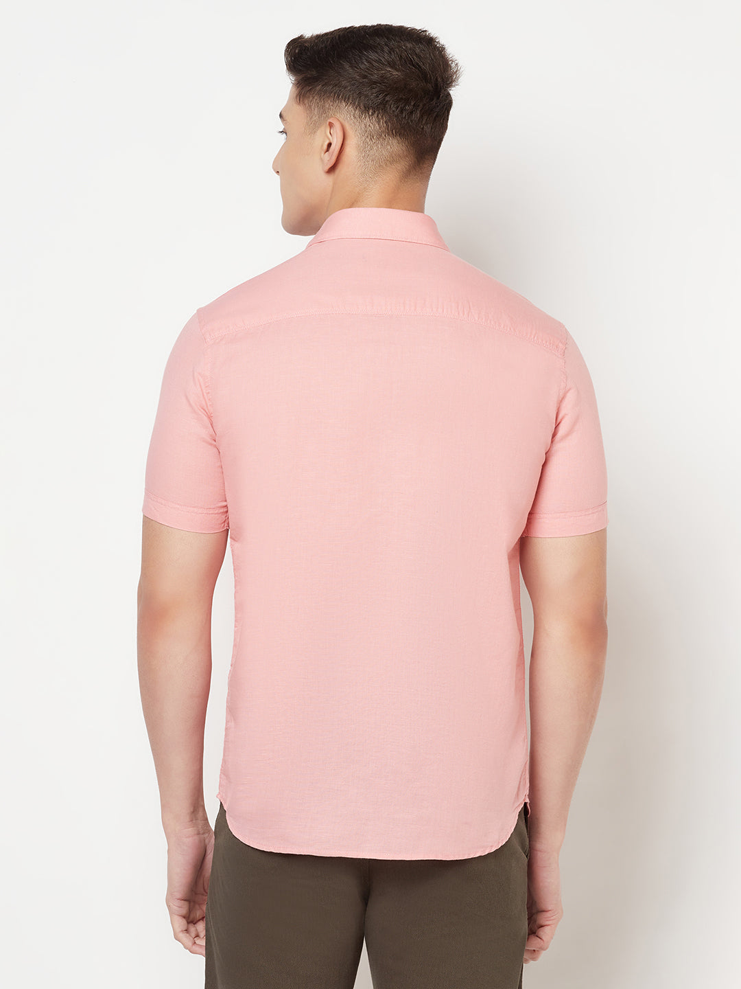 Pink Linen Shirt - Men Shirts