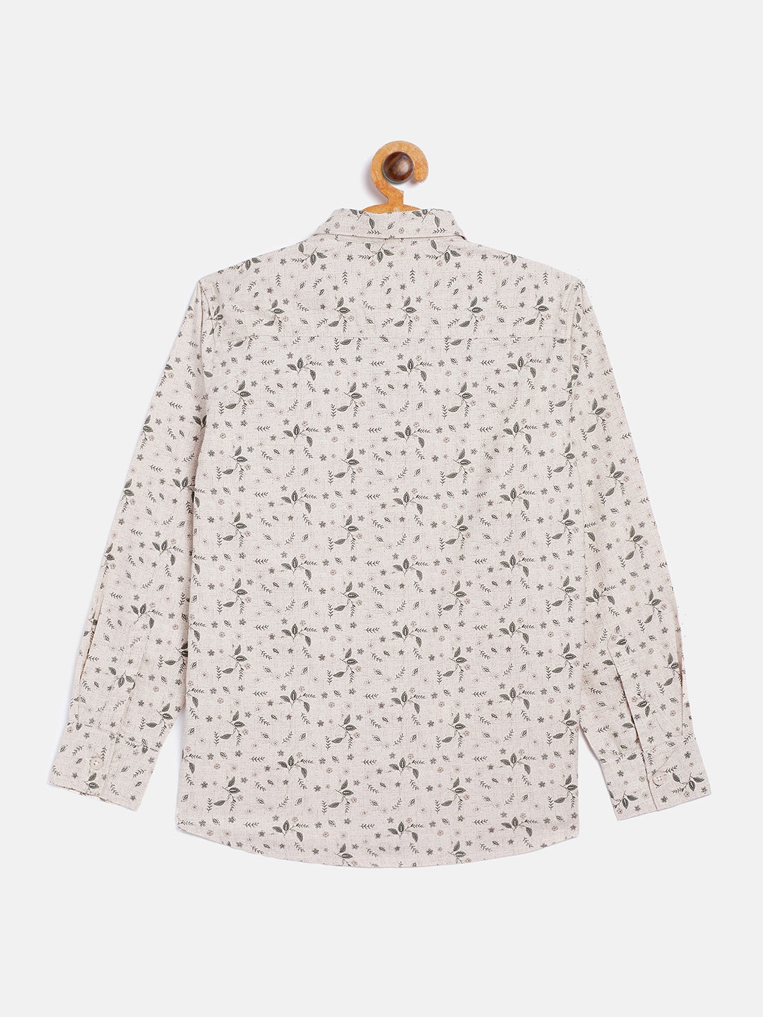 Beige Floral Causal Shirt - Boys Shirts