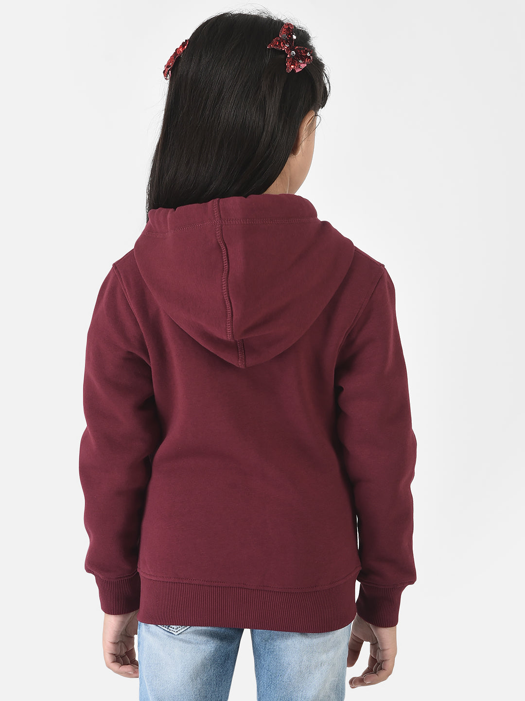 Maroon Sweatshirt with Zip Enclosure 