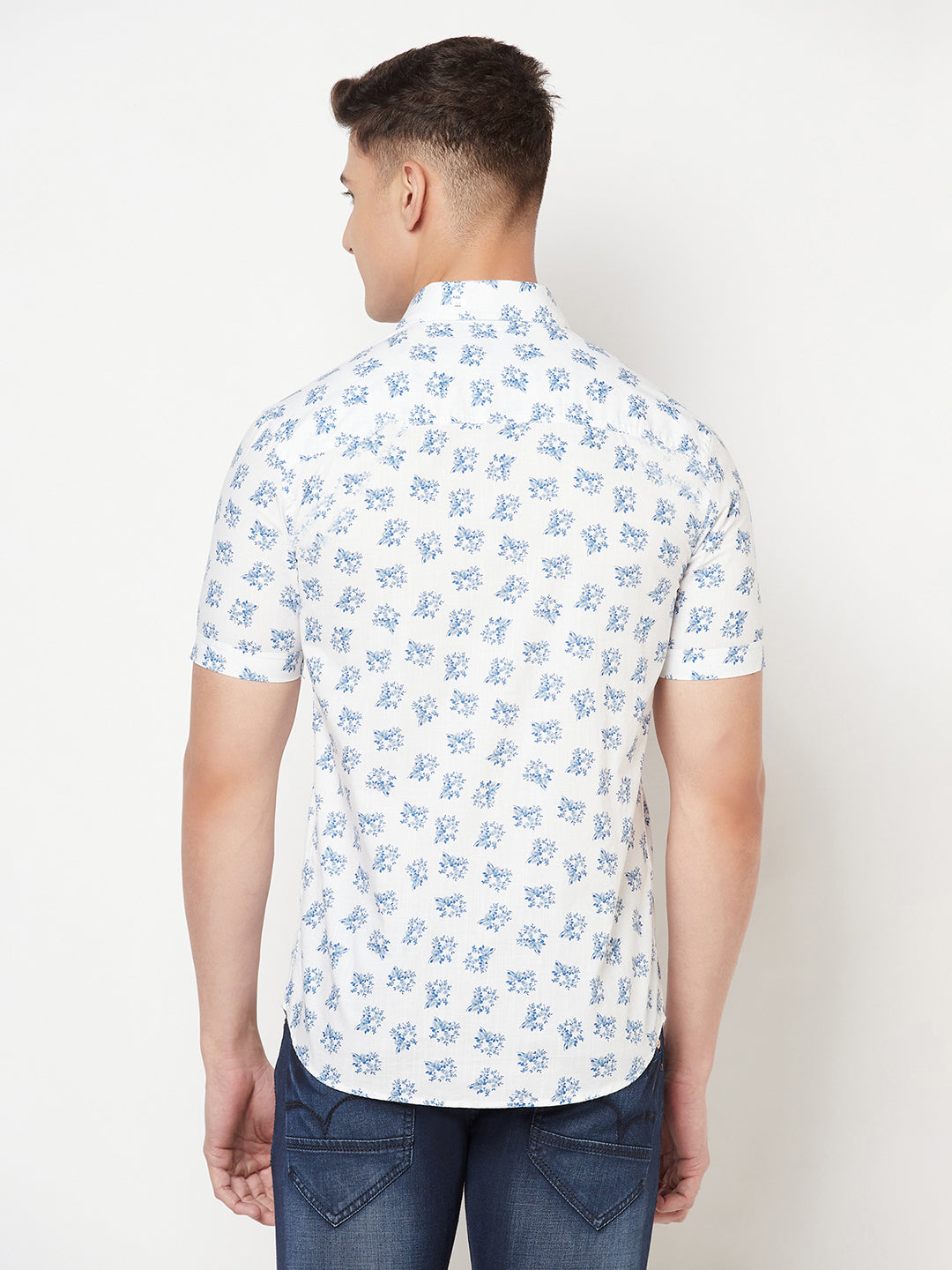 White Floral Shirt - Men Shirts