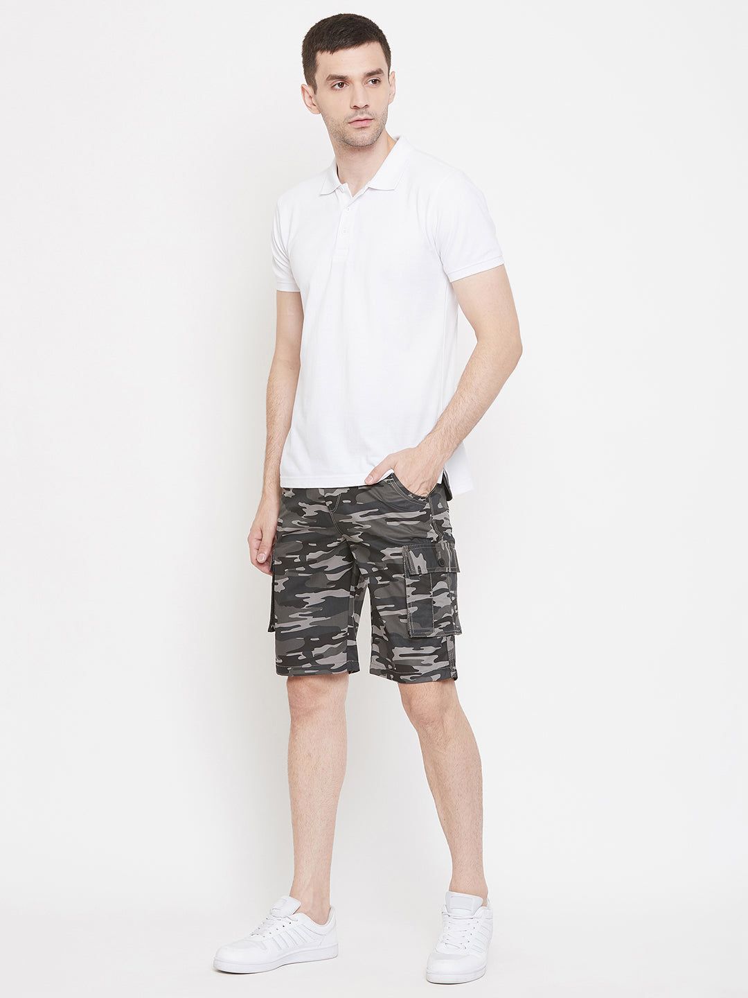 Grey Printed shorts - Men Shorts