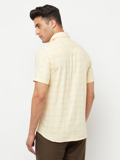 Yellow Checked Shirt - Men Shirts