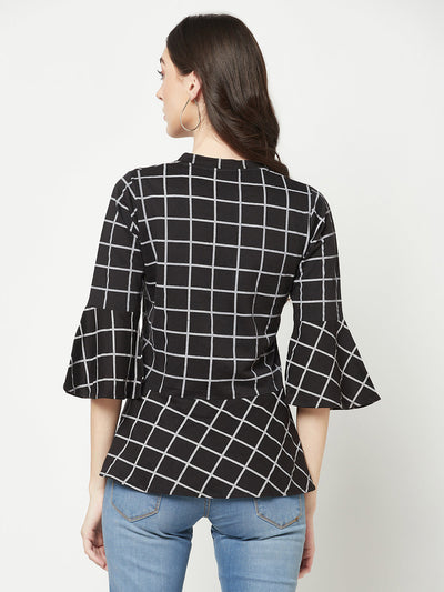  Black Peplum Top